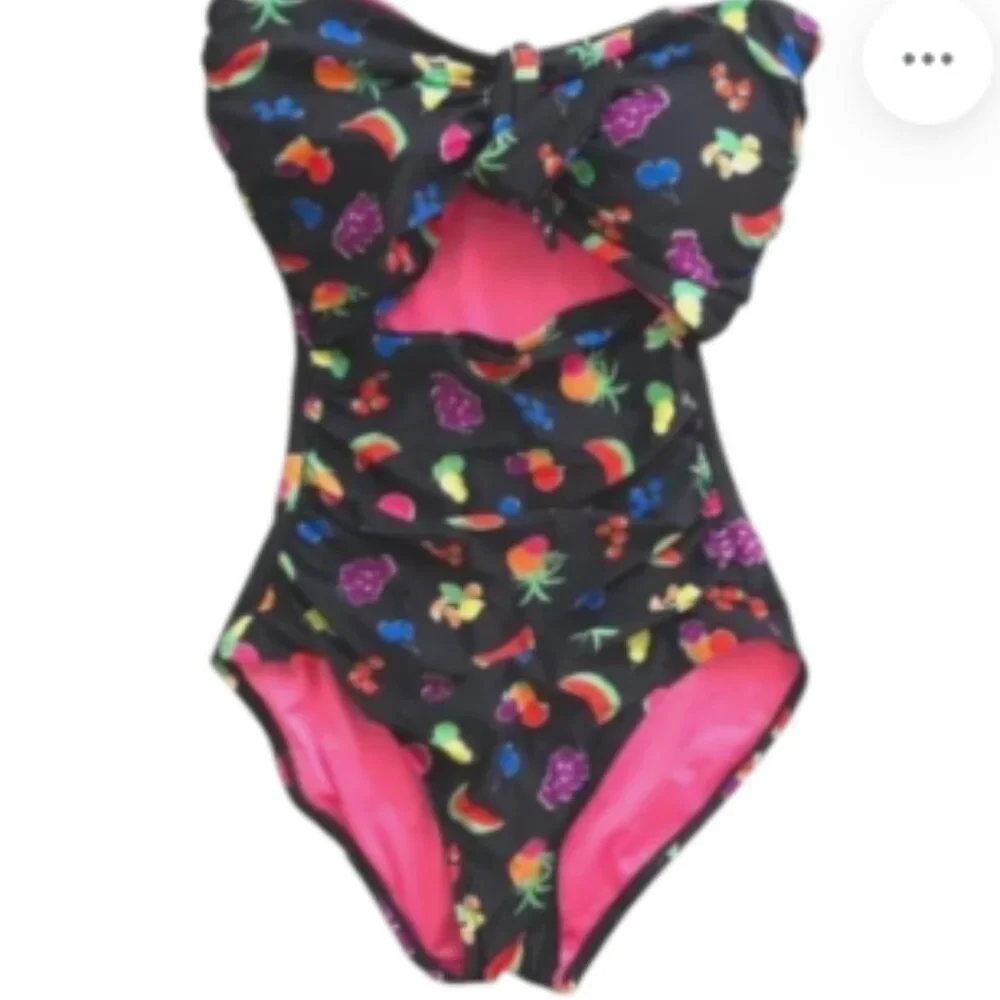 Kate Spade Womens Swimsuit Summer Fruit One Piece Cutout Front NWT SZ M - Picture 2 of 8